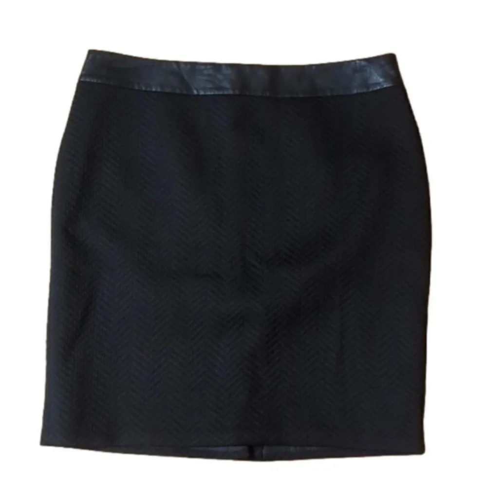 Banana Republic Black Chevron textured‎ Pencil dress skirt Size 16